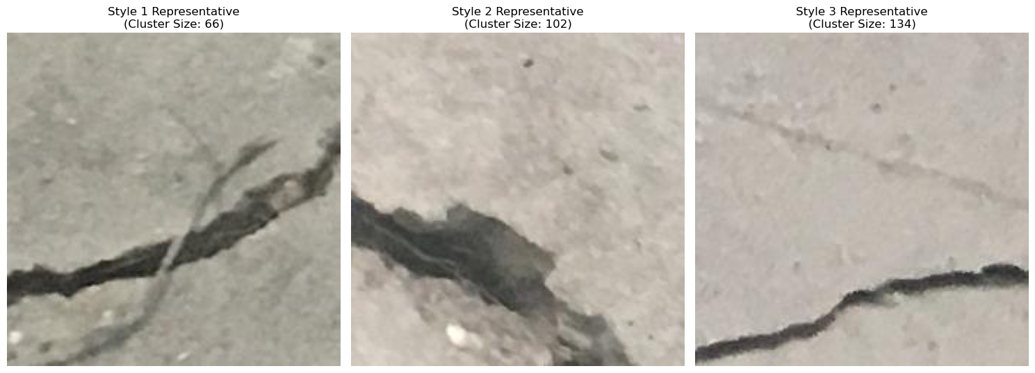 Three crack styles